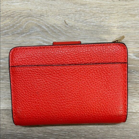 1008-5056 Michael Kors Vibrant Red Leather Wallet - Picture 2 of 12